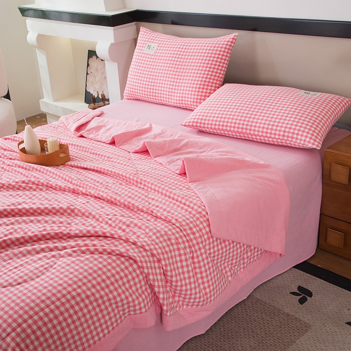 91家纺网 家纺一手货源 找家纺 三俏家纺 2025新款新疆棉花被夏被100%里外全棉棉花夏被无印风全棉色织水洗棉夏凉被空调被春秋被单人可机洗-风格二 上樱