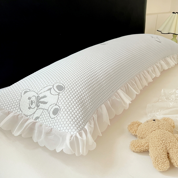 91家纺网 家纺一手货源 找家纺 （总）梦舒羽 2025春夏新款冰豆豆花边双人单枕套枕套单件