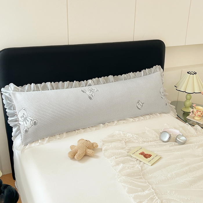 91家纺网 家纺一手货源 找家纺 （总）梦舒羽 2025春夏新款冰豆豆花边双人单枕套枕套单件