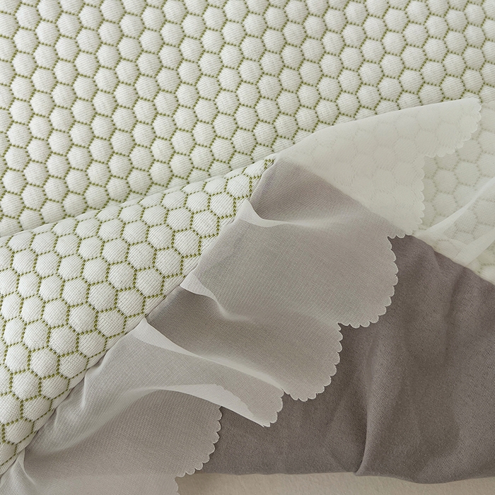 91家纺网 家纺一手货源 找家纺 梦舒羽 2025春夏新款冰豆豆花边双人单枕套枕套单件 冰豆豆-小熊绿