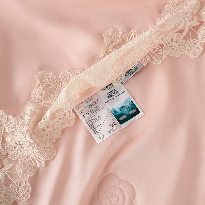 91家纺网 家纺一手货源 找家纺 朴罗 （ 原岚图）  2025新款轻奢法式天丝夏凉被 （含蚕丝） 粉色