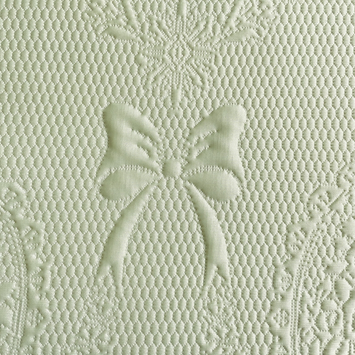 91家纺网 家纺一手货源 找家纺 富馨莱 2025春夏新款公主仙女风480克PE凉感凉豆豆床裙凉席三件套 蝴蝶结-绿床裙款