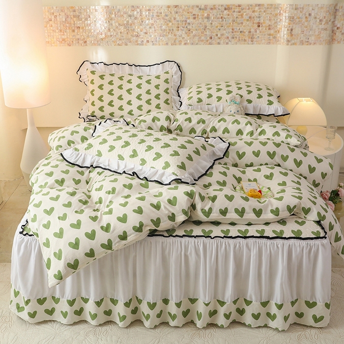 91家纺网 家纺一手货源 找家纺 金盛皇朝 2025新款加厚亲肤床裙夹棉单件三件套四件套心许