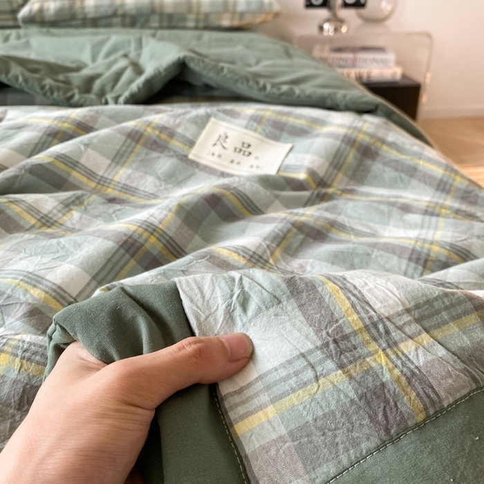 91家纺网 家纺一手货源 找家纺 2025梦初语新款无印风棉花夏被 雅致格