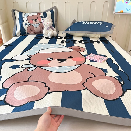 摩妮卡 2025新款A类大版碳光冰丝席 三件套 熊宝