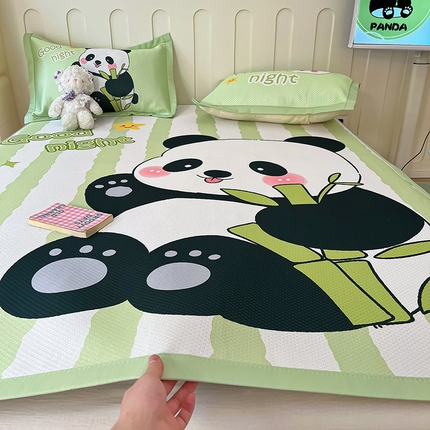 摩妮卡 2025新款A类大版碳光冰丝席 三件套 熊猫baby