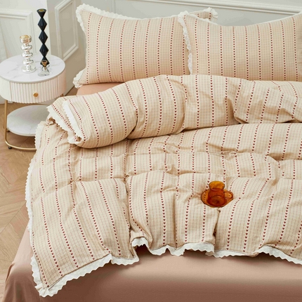 91家纺网 家纺一手货源 找家纺 （总）黛馨 2025新款全棉纯棉镂空蕾丝边四件套