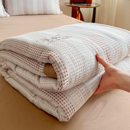 91家纺网 家纺一手货源 找家纺 （总）灰鲸 灰鲸 2025新款色织提花良品夏被四件套夏凉被空调被