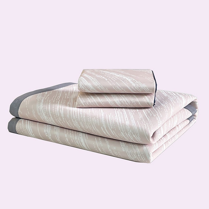 91家纺网 家纺一手货源 找家纺 锦罗绣 2025春夏新款PE中分子凉感提花软凉席席子 极简主义-粉 床单款