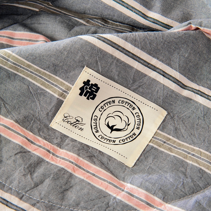 91家纺网 家纺一手货源 找家纺 鑫棉坊 2025新款全棉色织水洗棉A类棉花夏被可机洗空调被四件套床单枕套 贝拉