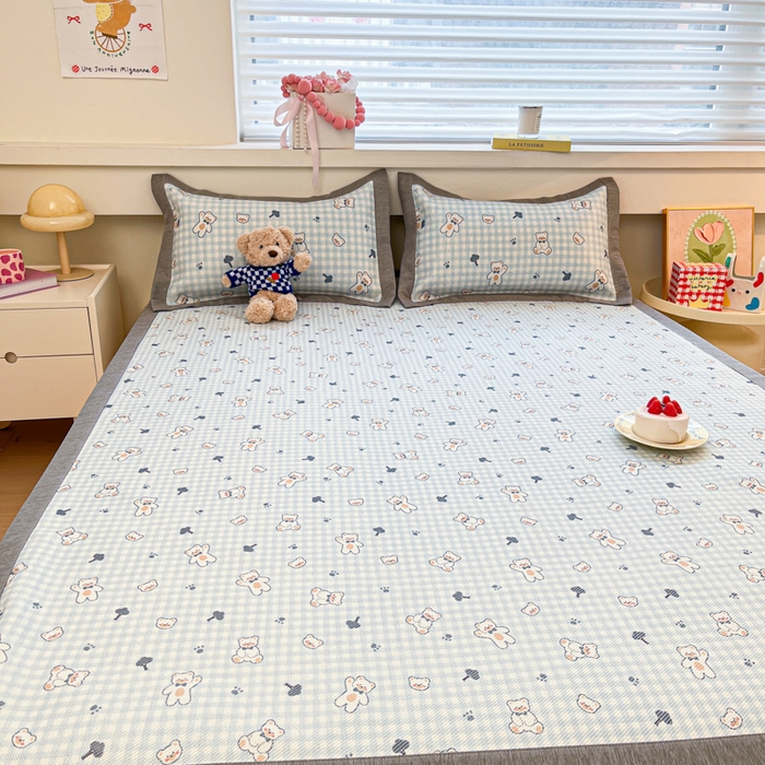 91家纺网 家纺一手货源 找家纺 迪乐妮 2025新款印花真冰藤冰凉席 baby熊