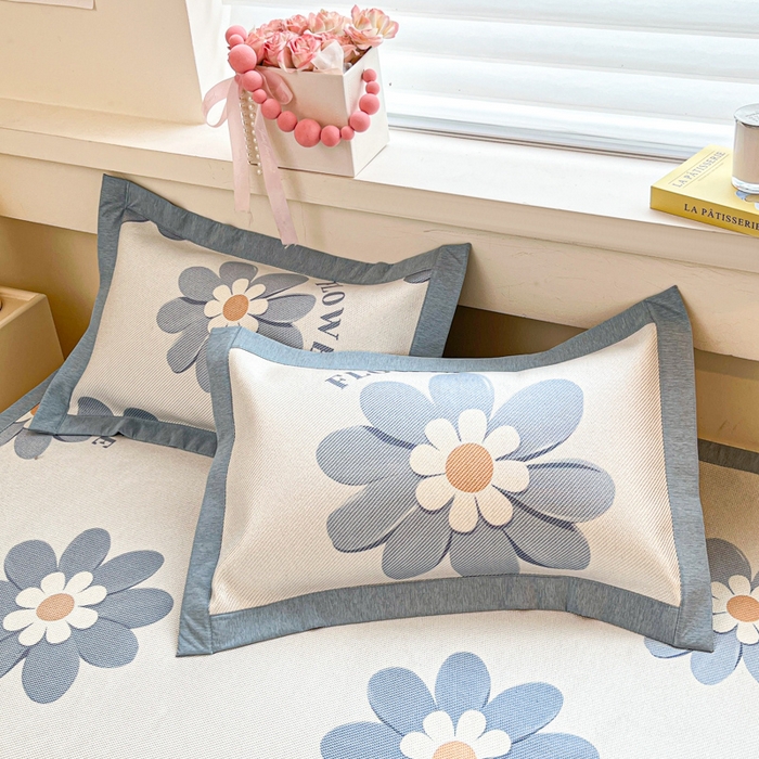 91家纺网 家纺一手货源 找家纺 迪乐妮 2025新款印花真冰藤冰凉席 花语