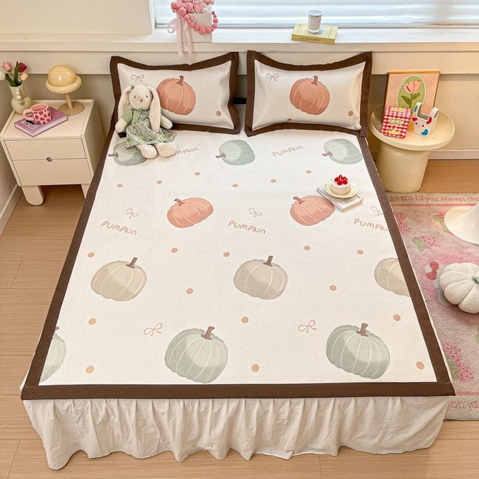 91家纺网 家纺一手货源 找家纺 迪乐妮 2025新款印花真冰藤冰凉席 波点南瓜