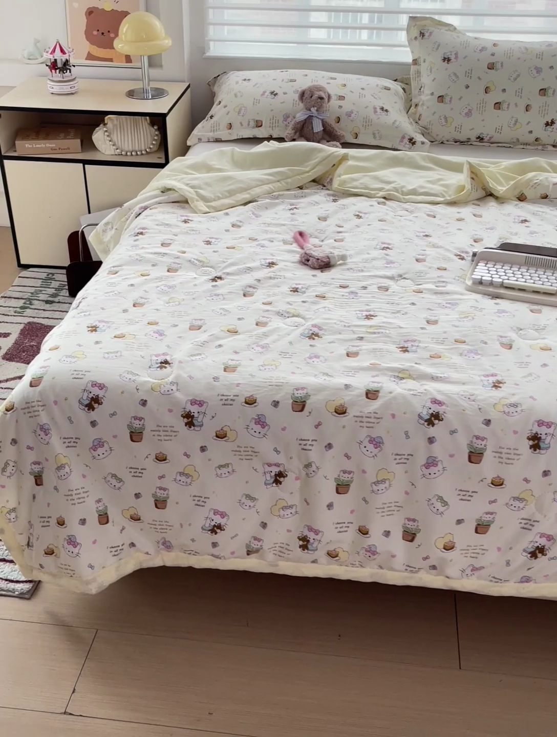 91家纺网 家纺一手货源 找家纺 富艺隆 2025新款水洗棉双层纱夏被 小豆喵