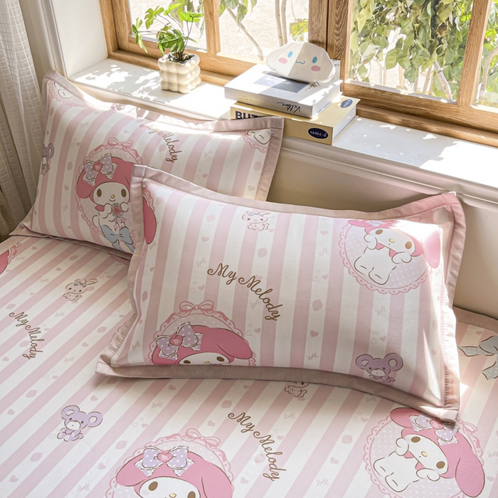 91家纺网 家纺一手货源 找家纺 博雅 2025新款三丽欧A类小版数码印花1200D冰丝凉席凉席席子 甜甜美乐蒂