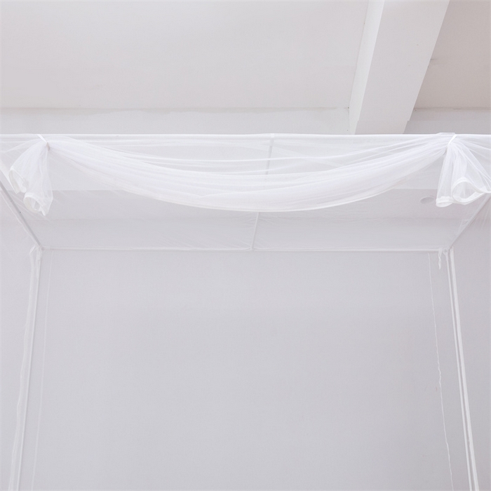 91家纺网 家纺一手货源 找家纺 冉美家纺  2025新款纯白色学生蚊帐拉链款 纯白