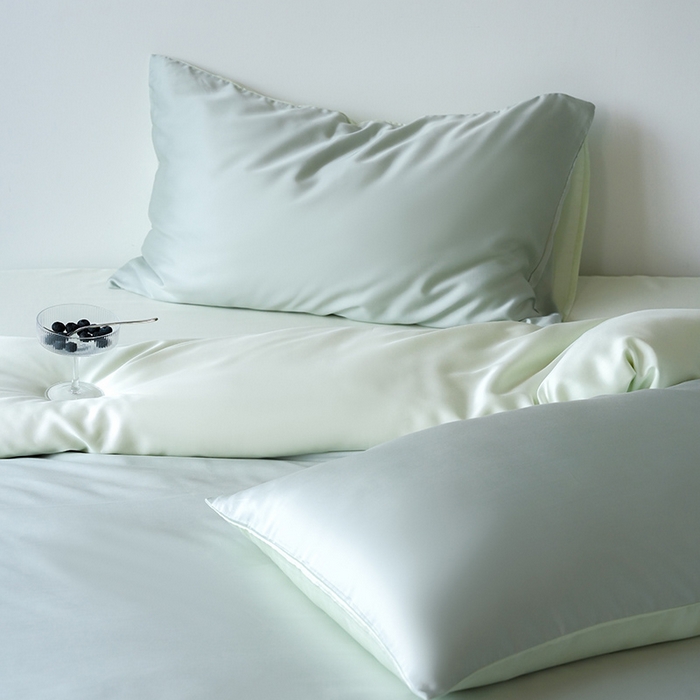 91家纺网 家纺一手货源 找家纺 简纯主义 2025新款60s兰精天丝纯色四件套 豚草