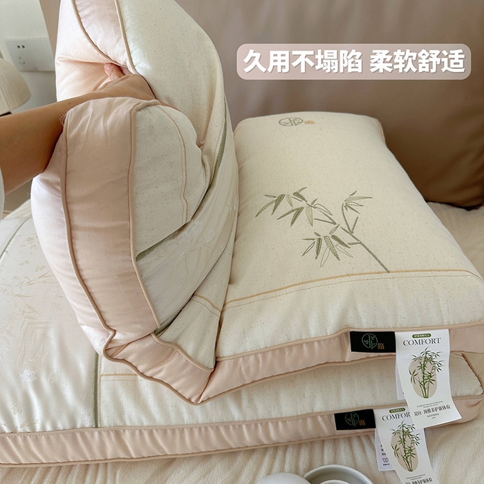 91家纺网 家纺一手货源 找家纺 （总）昕科 2025新款国风棉麻舒适枕60支全棉贡缎亚麻枕芯