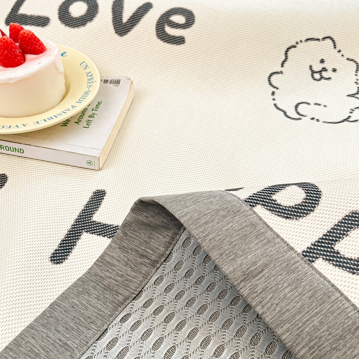 91家纺网 家纺一手货源 找家纺 迪乐妮 2025新款印花真冰藤冰凉席 快乐小狗