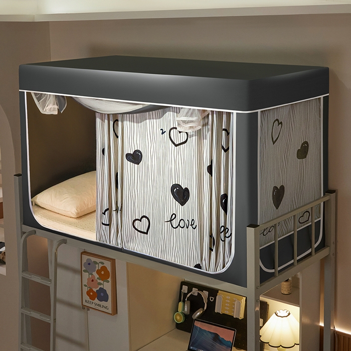 91家纺网 家纺一手货源 找家纺 2025新款学生床遮光蚊帐 宝贝甜心