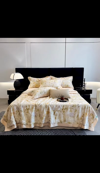 91家纺网 家纺一手货源 找家纺 朵希曼2025新款50天丝宽边夏被和夏被四件套系列 蒙娜