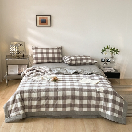 2025梦初语新款无印风棉花夏被 灰中格