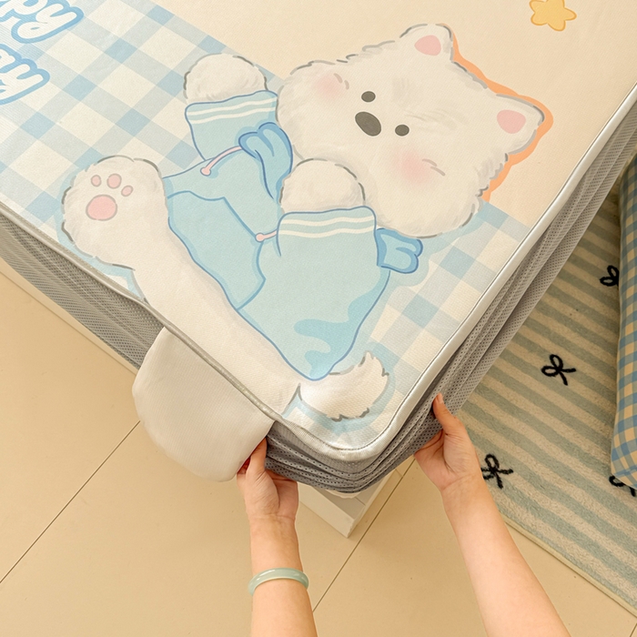 91家纺网 家纺一手货源 找家纺 慕尚家纺 2025新款凉感卡通工艺席床笠-圆满