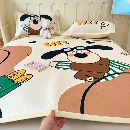 摩妮卡 2025新款A类大版碳光冰丝席 三件套 呆呆狗