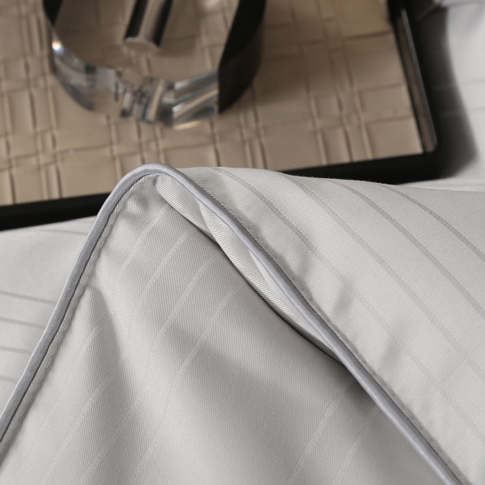 91家纺网 家纺一手货源 找家纺 2025新款全棉缎条贡缎提花被子被芯夏凉被春秋被冬被二合一子母被 灰色