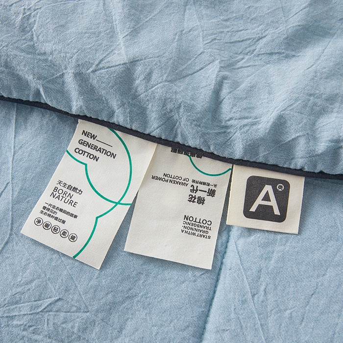 91家纺网 家纺一手货源 找家纺 熙宴家纺 2025新款纯色水洗棉新疆棉花夏被 雾蓝