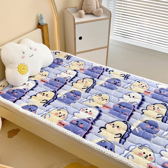 91家纺网 家纺一手货源 找家纺 梵赫家纺2024新款牛奶绒床护垫床垫幼儿园床垫儿童床垫可水洗 薄垫-啵啵恐龙