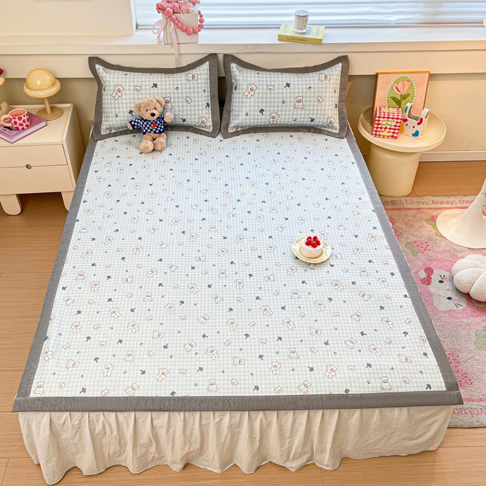 91家纺网 家纺一手货源 找家纺 迪乐妮 2025新款印花真冰藤冰凉席 baby熊