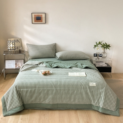 2025梦初语新款无印风棉花夏被 绿小格