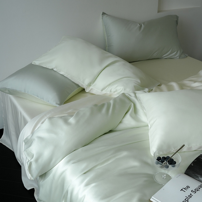 91家纺网 家纺一手货源 找家纺 简纯主义 2025新款60s兰精天丝纯色四件套 薄荷