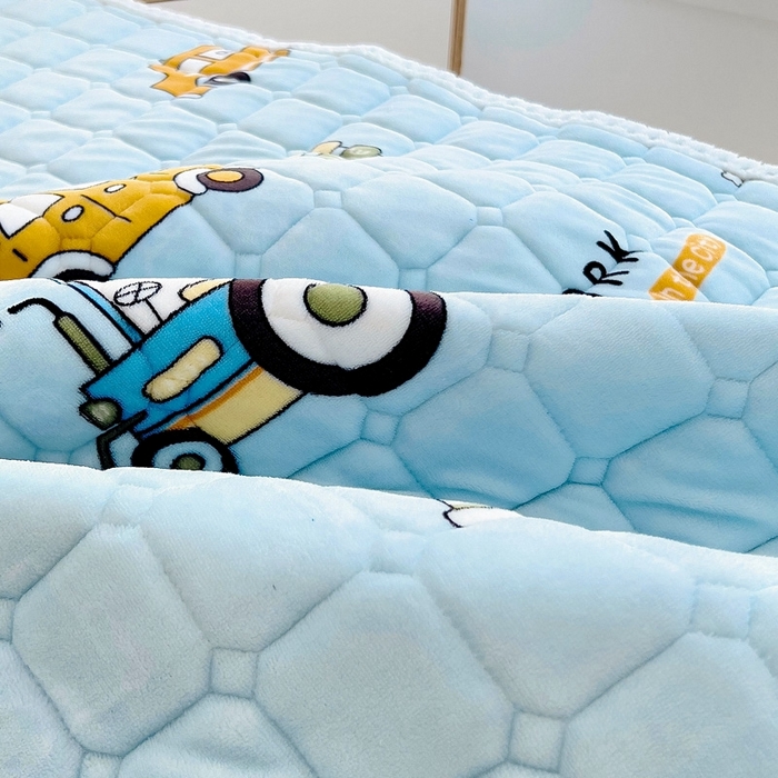 91家纺网 家纺一手货源 找家纺 梵赫家纺2024新款牛奶绒床护垫床垫幼儿园床垫儿童床垫可水洗 垫套-工程车队