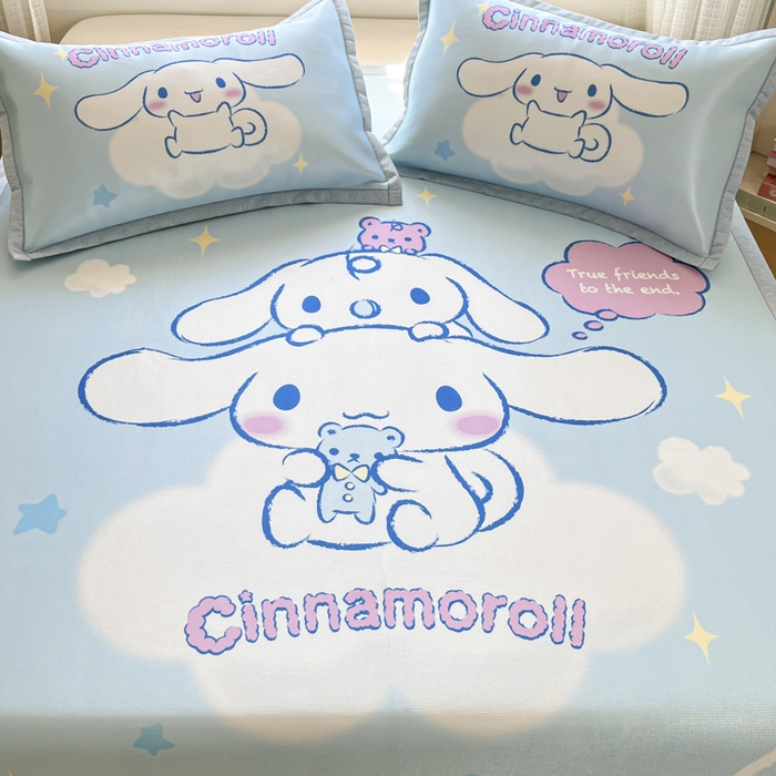 91家纺网 家纺一手货源 找家纺 博雅 2025新款三丽欧A类大版数码印花1200D冰丝凉席凉席席子 云朵玉桂狗