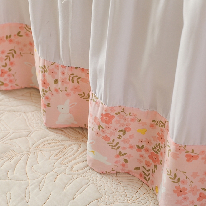 91家纺网 家纺一手货源 找家纺 金盛皇朝 2025新款加厚亲肤床裙夹棉单件三件套四件套韵语花香