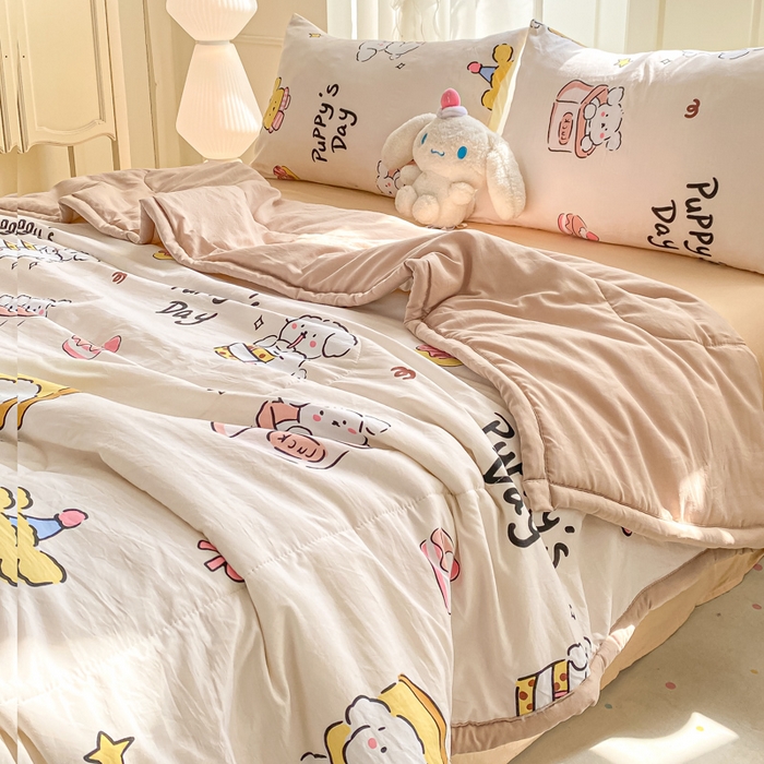 91家纺网 家纺一手货源 找家纺 2025梦初语新款水洗棉印花棉花被 欢乐派对