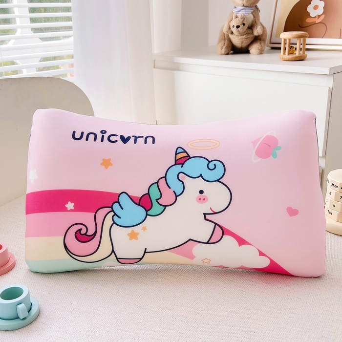 91家纺网 家纺一手货源 找家纺 2025新款卡通凉感丝亲肤枕 彩虹马50*30*4 