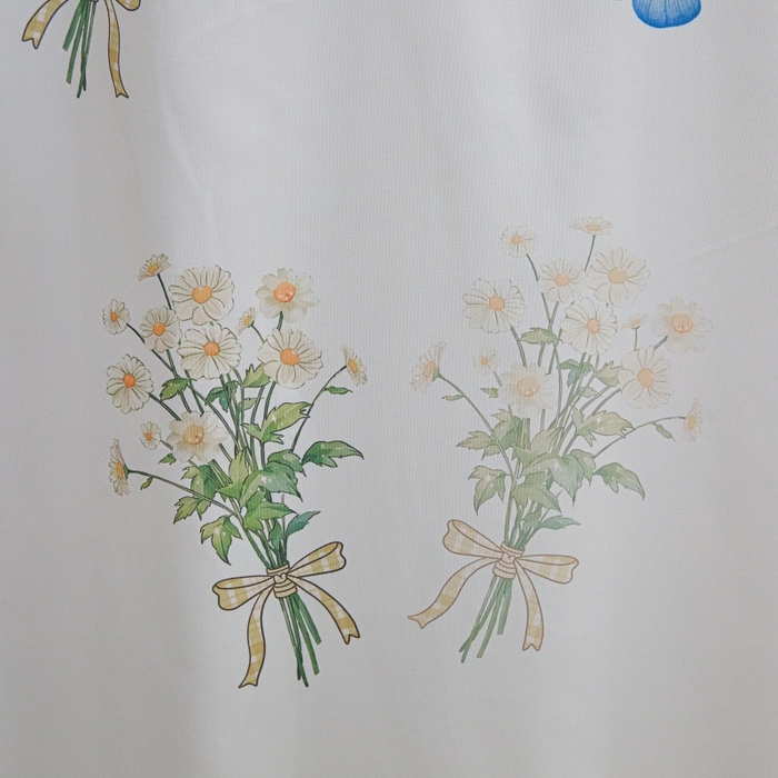 91家纺网 家纺一手货源 找家纺 冉美家纺  2025新款U型遮光方顶坐床蚊帐 白色小雏菊