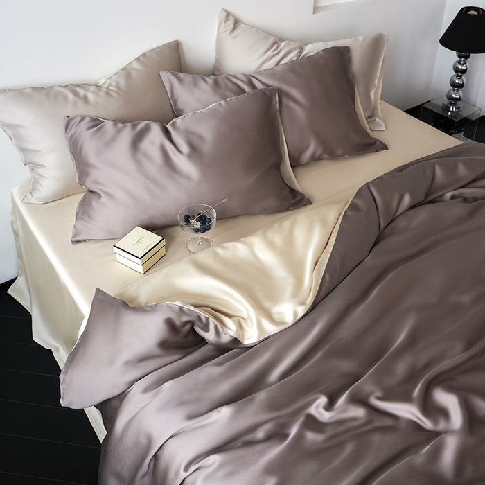 91家纺网 家纺一手货源 找家纺 简纯主义 2025新款60s兰精天丝纯色四件套 摩卡