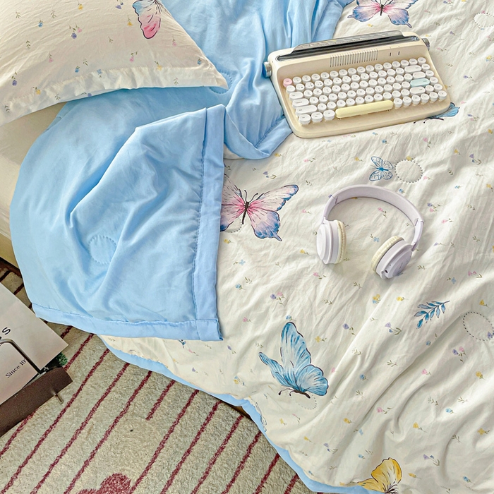 91家纺网 家纺一手货源 找家纺 （总）富艺隆 2025新款水洗棉双层纱夏被