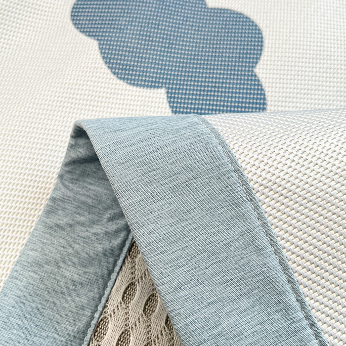 91家纺网 家纺一手货源 找家纺 迪乐妮 2025新款印花真冰藤冰凉席 蓝天白云