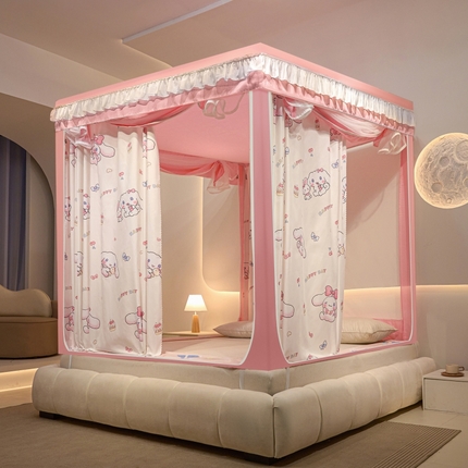 91家纺网 家纺一手货源 找家纺 （总）冉美家纺  2025新款U型遮光方顶坐床蚊帐