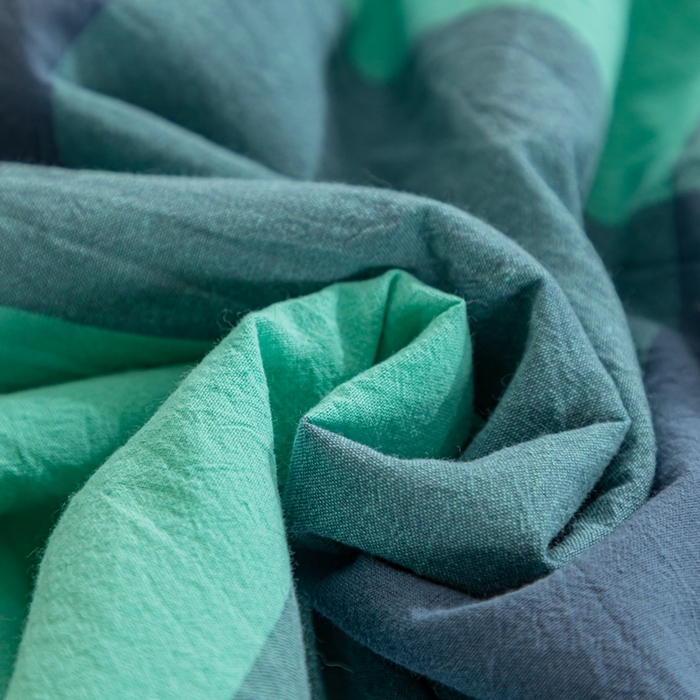 91家纺网 家纺一手货源 找家纺 鑫棉坊 2025新款全棉色织水洗棉A类棉花夏被可机洗空调被四件套床单枕套 淡雅