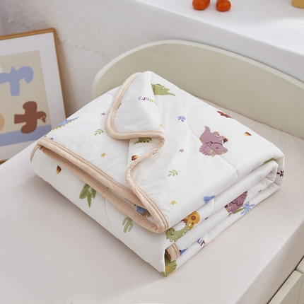 丝涟家居 2025新款A类卡通小清新双面印花凉感丝夏被恐龙乐园