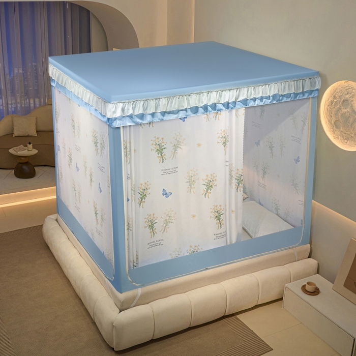 91家纺网 家纺一手货源 找家纺 （总）冉美家纺  2025新款U型遮光方顶坐床蚊帐