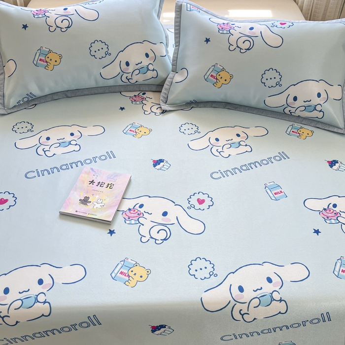 91家纺网 家纺一手货源 找家纺 博雅 2025新款三丽欧A类小版数码印花1200D冰丝凉席凉席席子 甜品玉桂狗