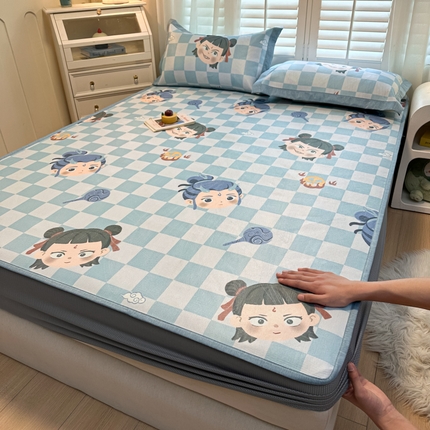 迪乐妮 2025新款真冰藤印花床笠款凉席 吒儿