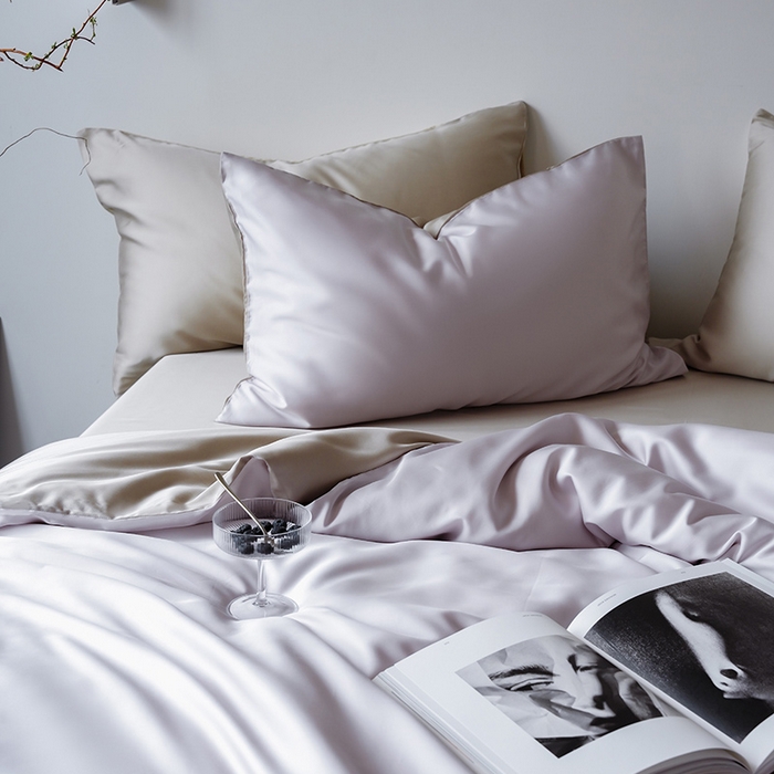 91家纺网 家纺一手货源 找家纺 简纯主义 2025新款60s兰精天丝纯色四件套 紫乐